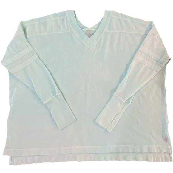 Free People Movement All Star Layer Oversized Long Sleeve Tee Poolside Blue Sz S - Picture 10 of 13